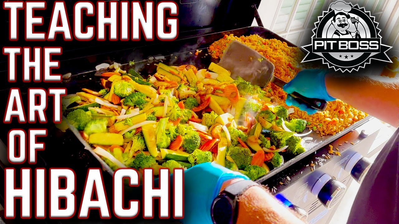 TEACHING THE ART OF HIBACHI COOKING ON FLAT TOP GRILL! PIT BOSS ULTIMATE 5 BURNER GRIDDLE COOK!