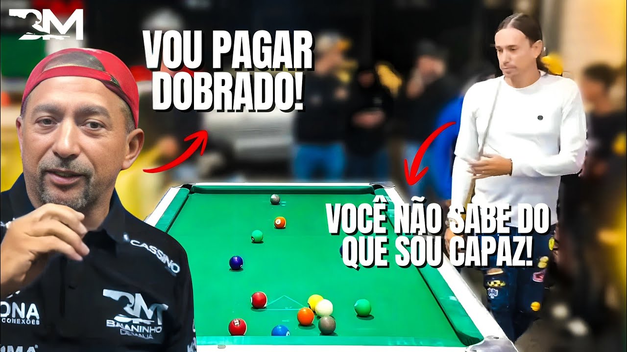 BAIANINHO ENLOUQUECEU,PAGOU DOBRADO NESSE JOGO ! #sinuca 