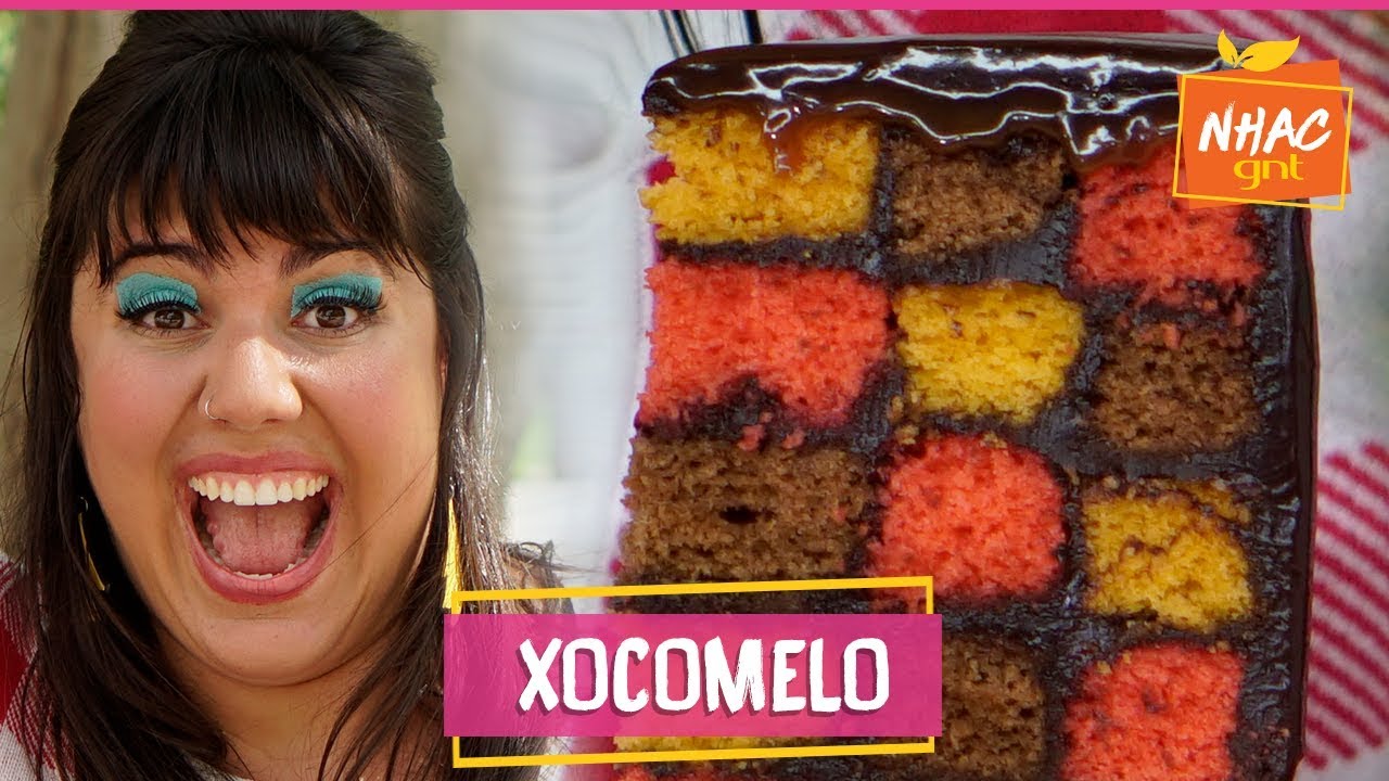 Bolo xadrez de chocolate com caramelo salgado | Raíza Costa | Rainha da Cocada
