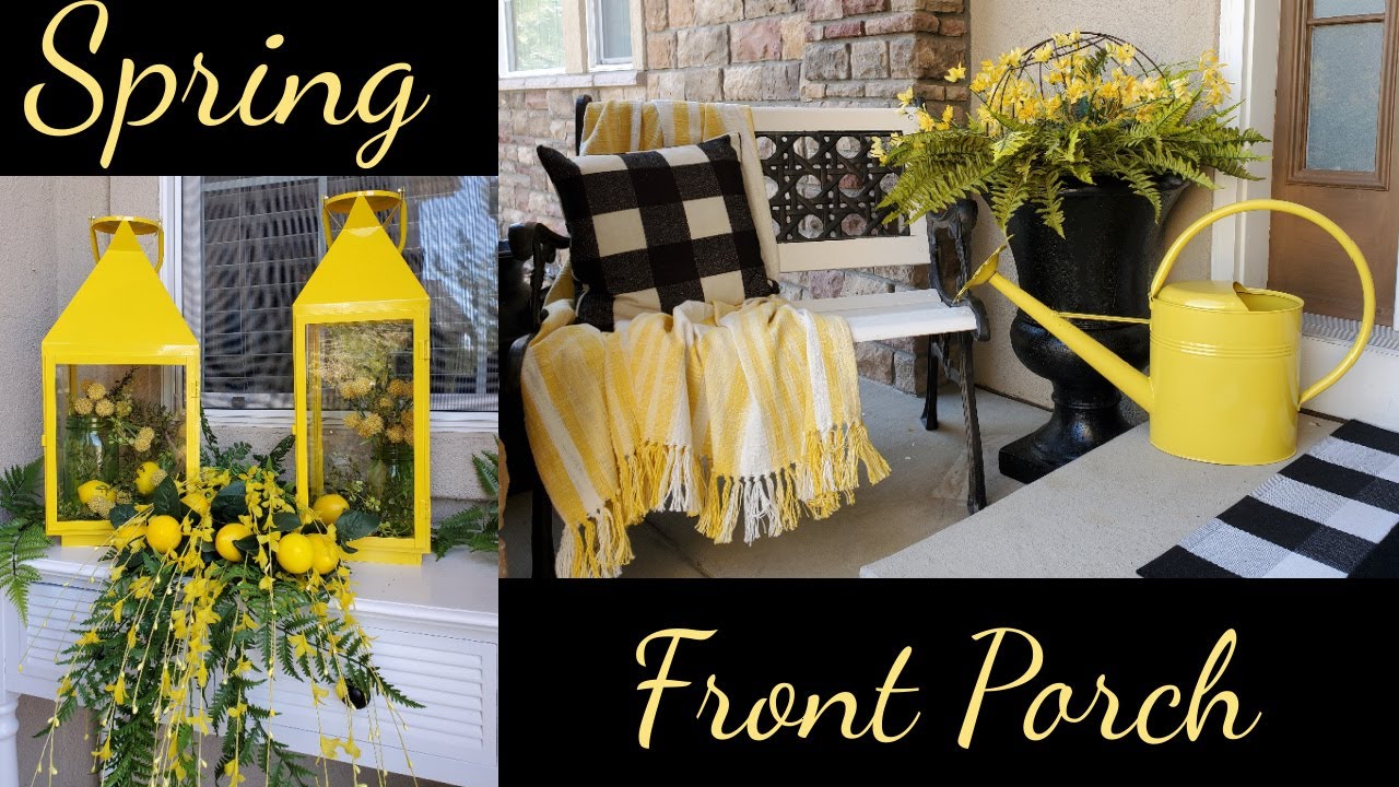 SMALL FRONT PORCH DECORATING IDEAS - SPRING FRENCH COUNTRY/ FARMHOUSE PORCH MAKEOVER