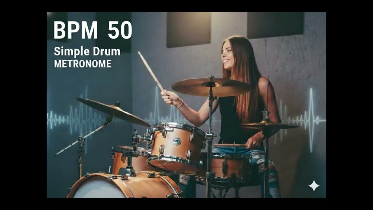 BPM 50 ドラム メトロノーム【10分耐久】練習用   Simple Drum Loop