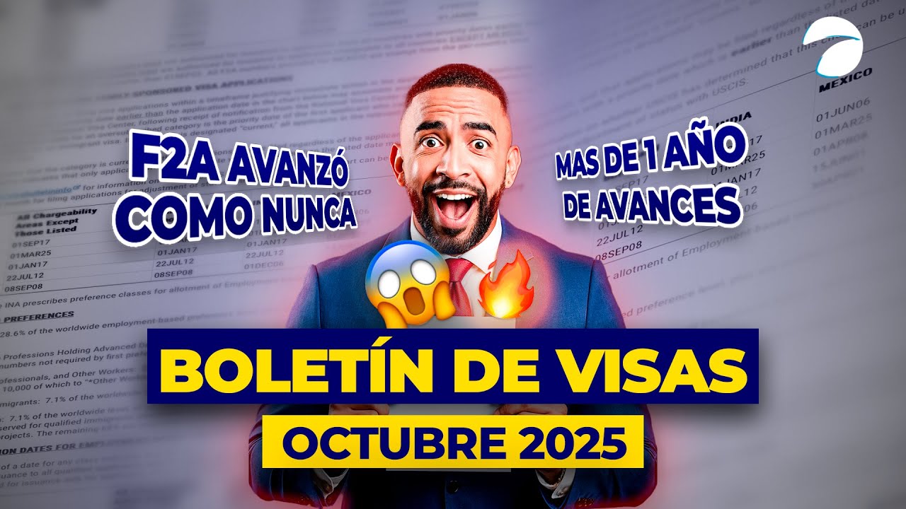 BOLETIN DE VISAS OCTUBRE 2025, EL ULTIMO BOLETIN DEL ANO 2025