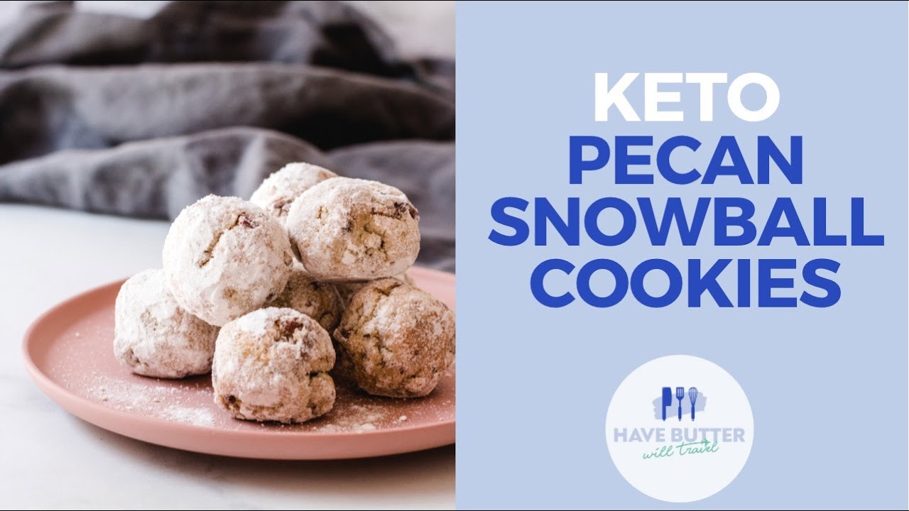 Keto Pecan Snowball Cookies - Delicious low carb cookies perfect for Christmas