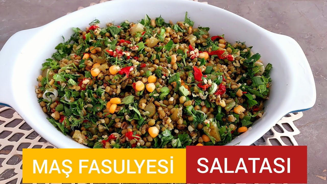 Çok Besleyici ve Çok Lezzetli Salata Tarifi |  Maş Fasulyesi Salatası