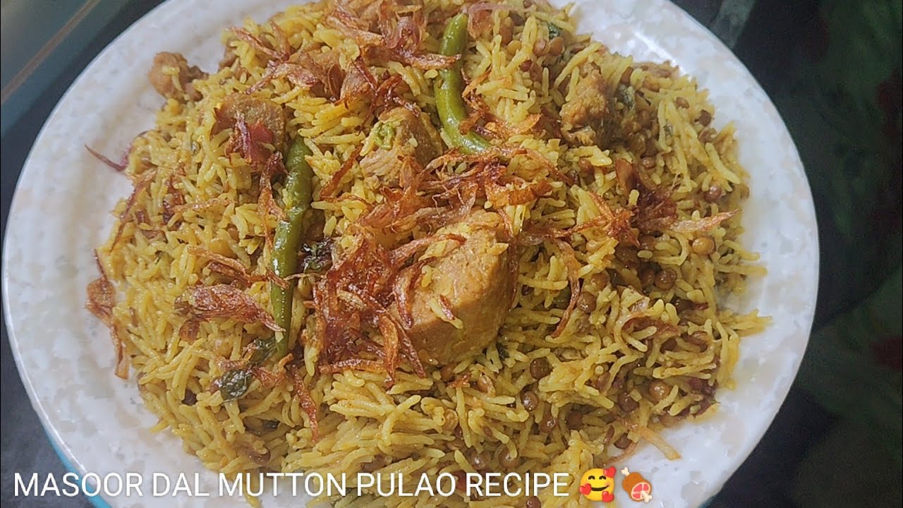 MUTTON MASOOR PULAO RECIPE|Masoor dal mutton pulao|Very tasty Ramzan recipe|nisakakitchen 