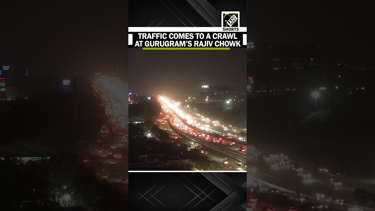 Drone visuals from Gurugram's Rajiv Chowk area show slight traffic congestion