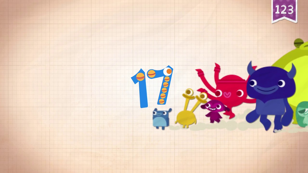 Learn Number Seventeen 17 in English & Counting, Math by Endless Alphabet   Kids Educational Video