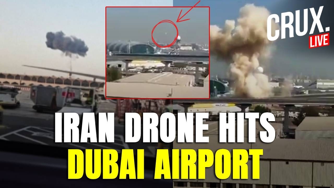Breaking LIVE | Explosion Shakes Dubai Airport As Iran Drone Hits Runway | Gulf War | UAE | Crux