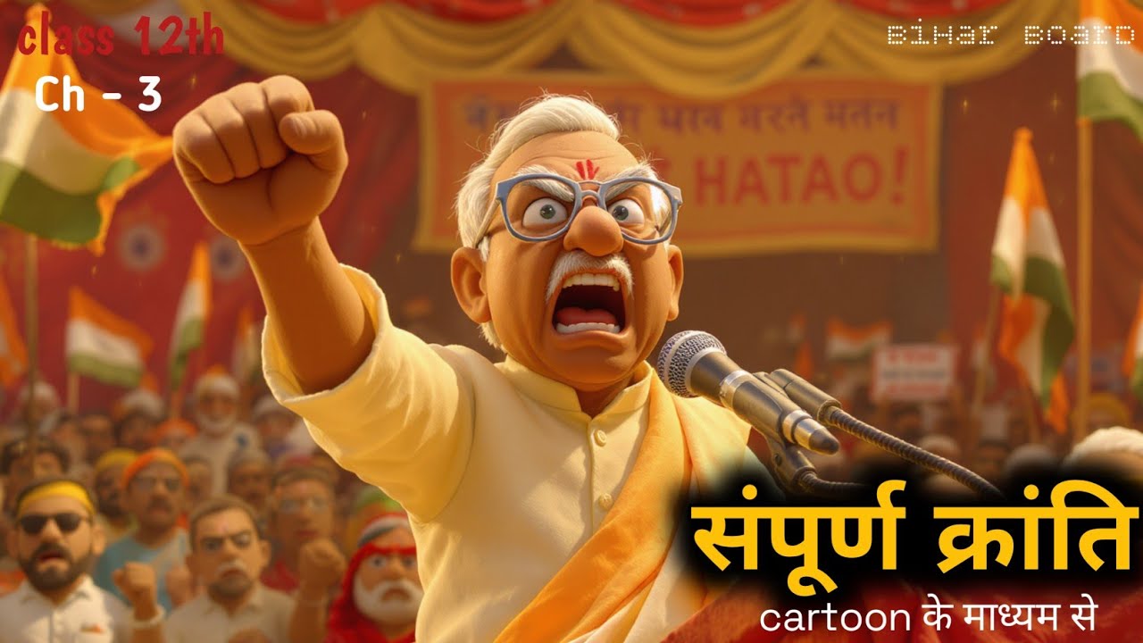 संपूर्ण क्रांति || bihar board hindi class 12 animation video || chapter 3 sampurn kranti by j.p. |