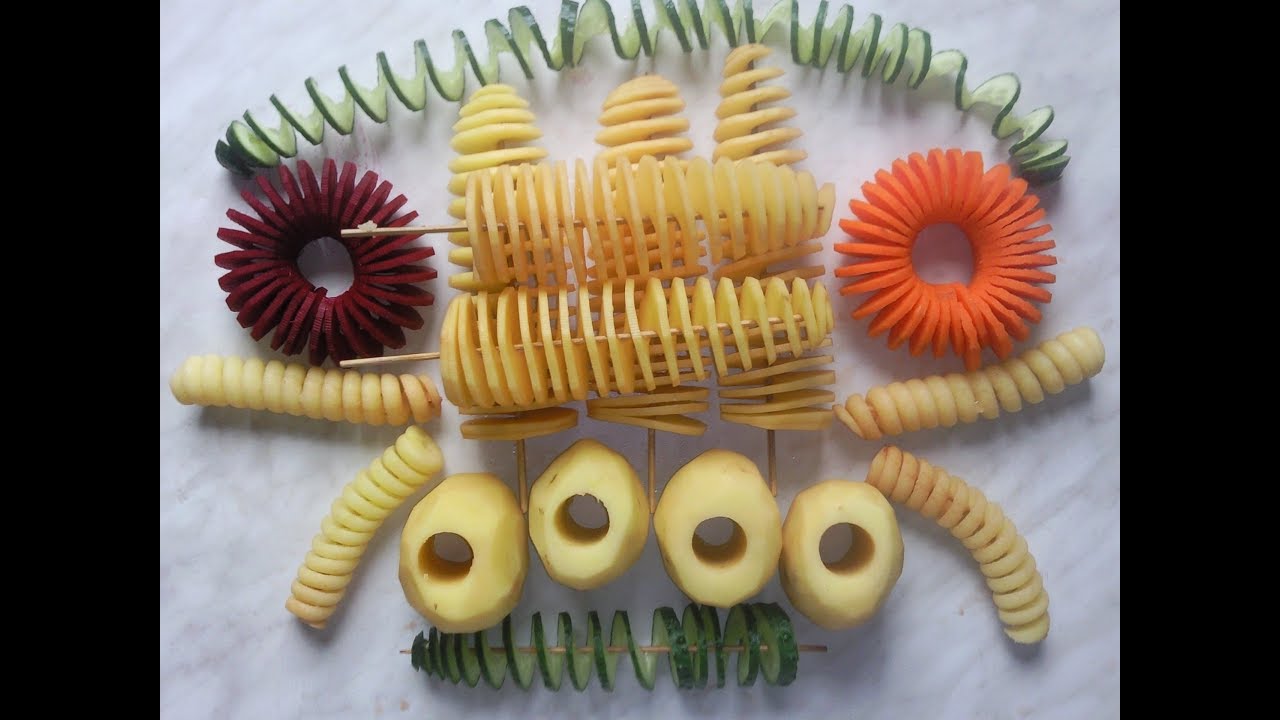 Спиральный картофель у себя дома. Спиральный нож для овощей.