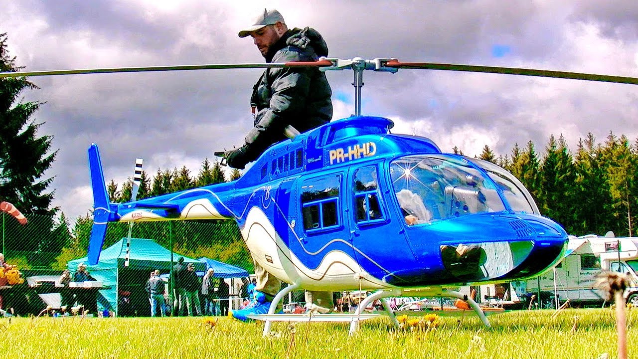 HUGE RC BELL-206 JETRANGER / SCALE 1:3 MODEL TURBINE HELICOPTER / FLIGHT DEMONSTRATION !!!