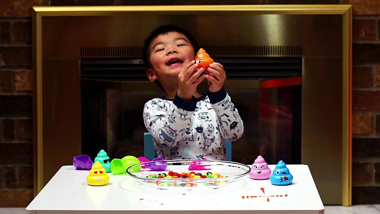poop emoji egg candy opening