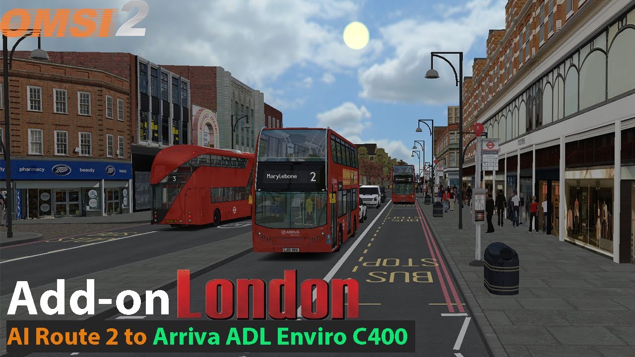 Omsi 2: Addon London AI Route 2 from West Norwood | Arriva London - ADL Enviro C400 + Heavy Traffic