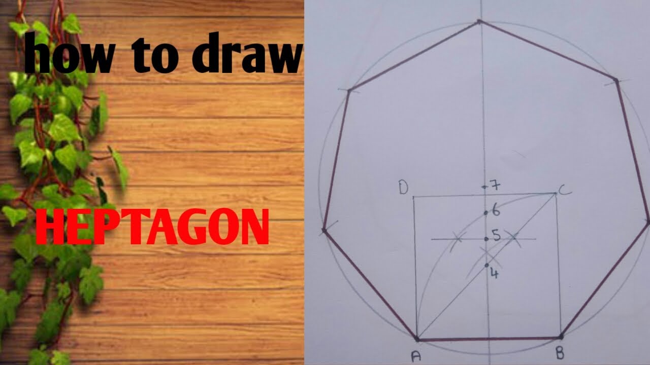 How to draw HEPTAGON--polygon -engineering drawing