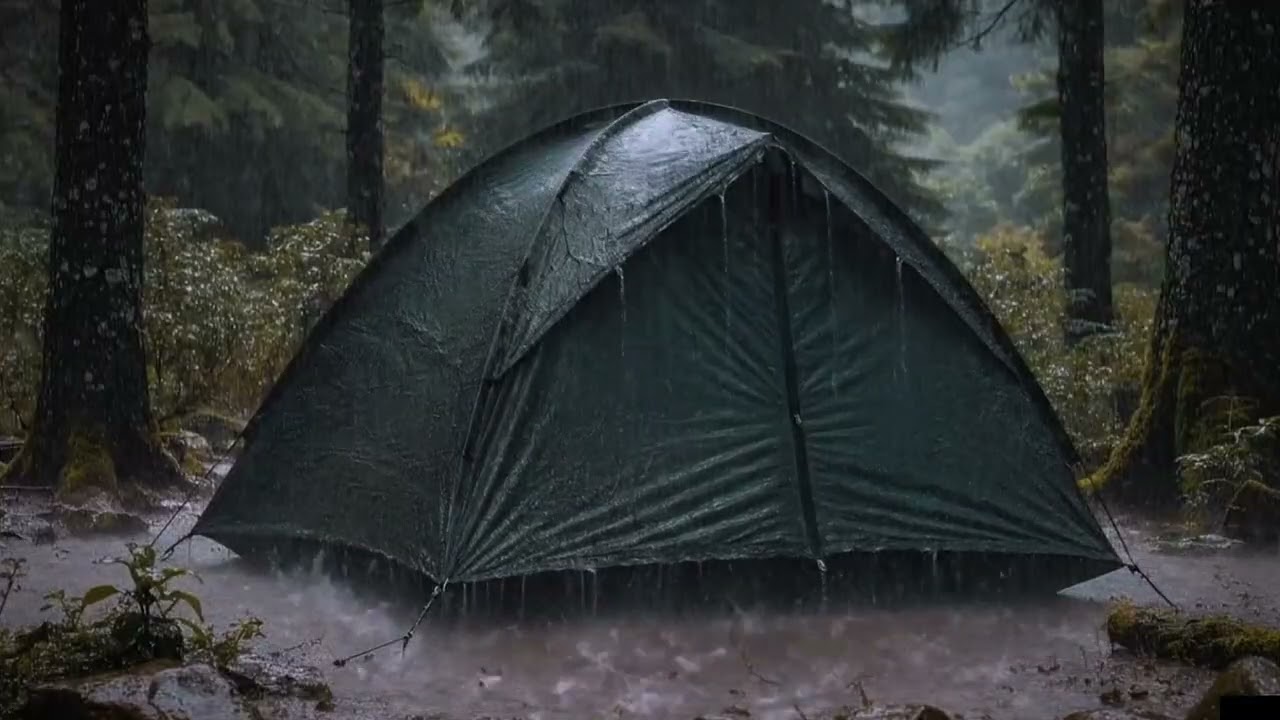 Heavy Rainstorm Outside My Tent Perfect Sleep Sound (ASMR)