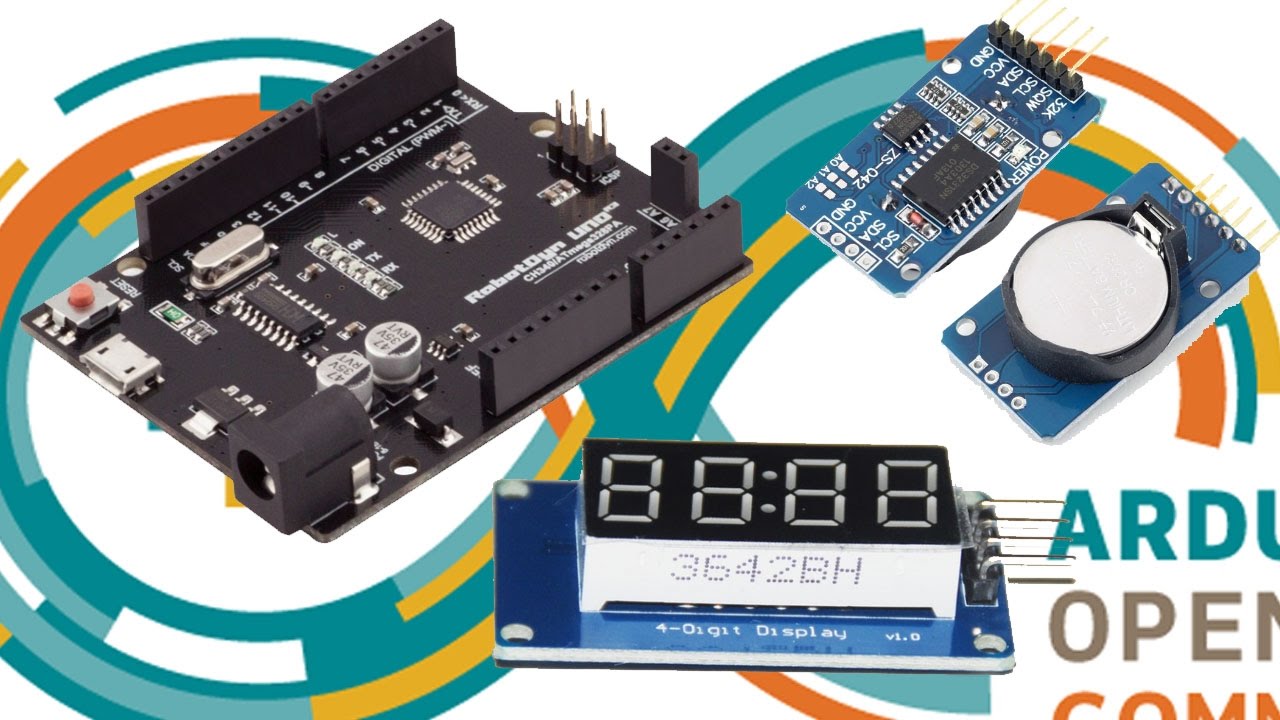 Digital Clock Arduino wiht and Module battery | Rel&oacute;gio digital com Arduino com modulo de bateria.