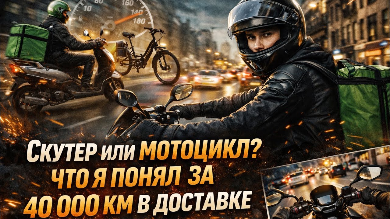 Что выбрать для города? | Скутер или мотоцикл: вот что я понял за 40 000 км в доставке