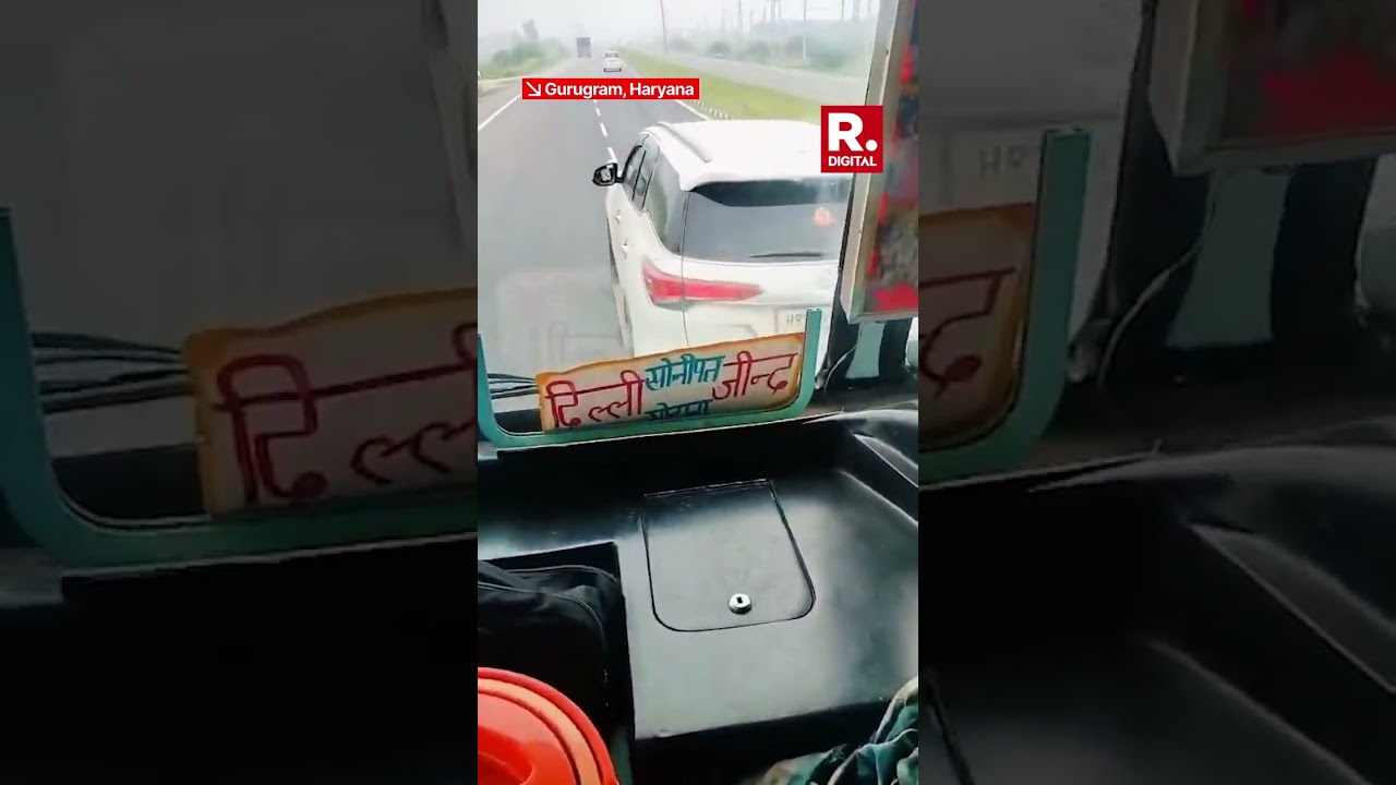 Haryana Road Rage Fortuner Driver Waves Pistol at  Roadways Bus