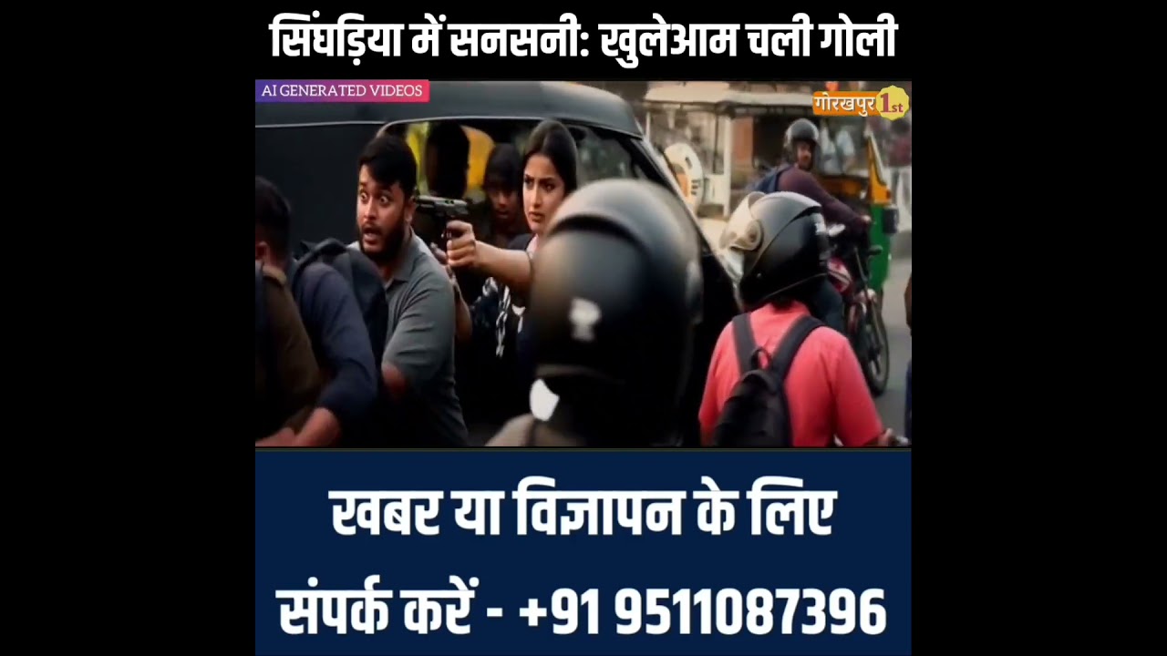 Gorakhpur : सिंघड़िया में सनसनी: खुलेआम लड़की नें चलाई गोली, युवक लहूलुहान #Gorakhpur