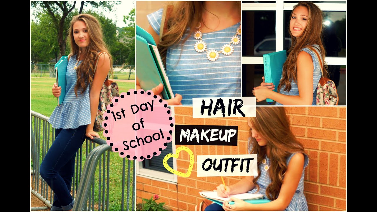 First Day of School Hair, Makeup & Outfit!