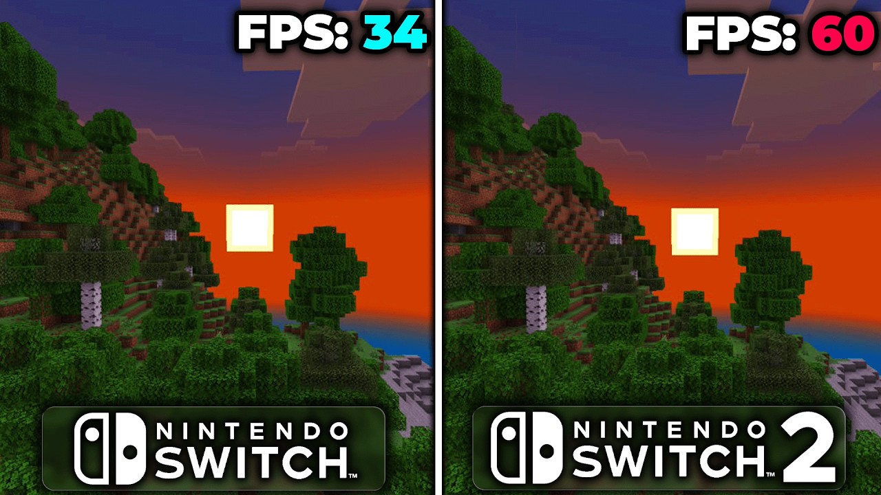 Minecraft (Docked) | Switch vs Switch 2 | FPS & Loading Comparison