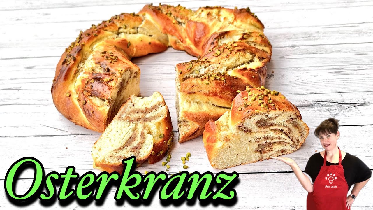 Osterkranz mit Marzipan-Mandelfüllung aus Quark-Ol Teig