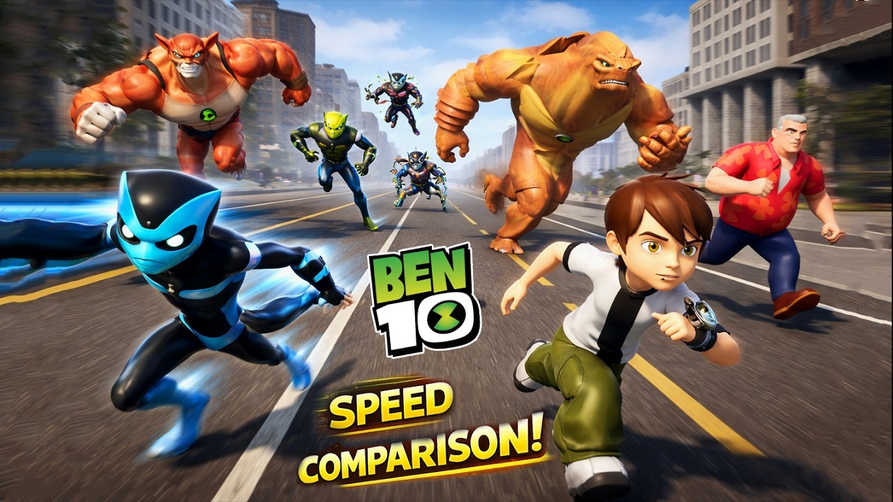 Ben 10 Characters Speed Comparison | Speed comparison in 3D