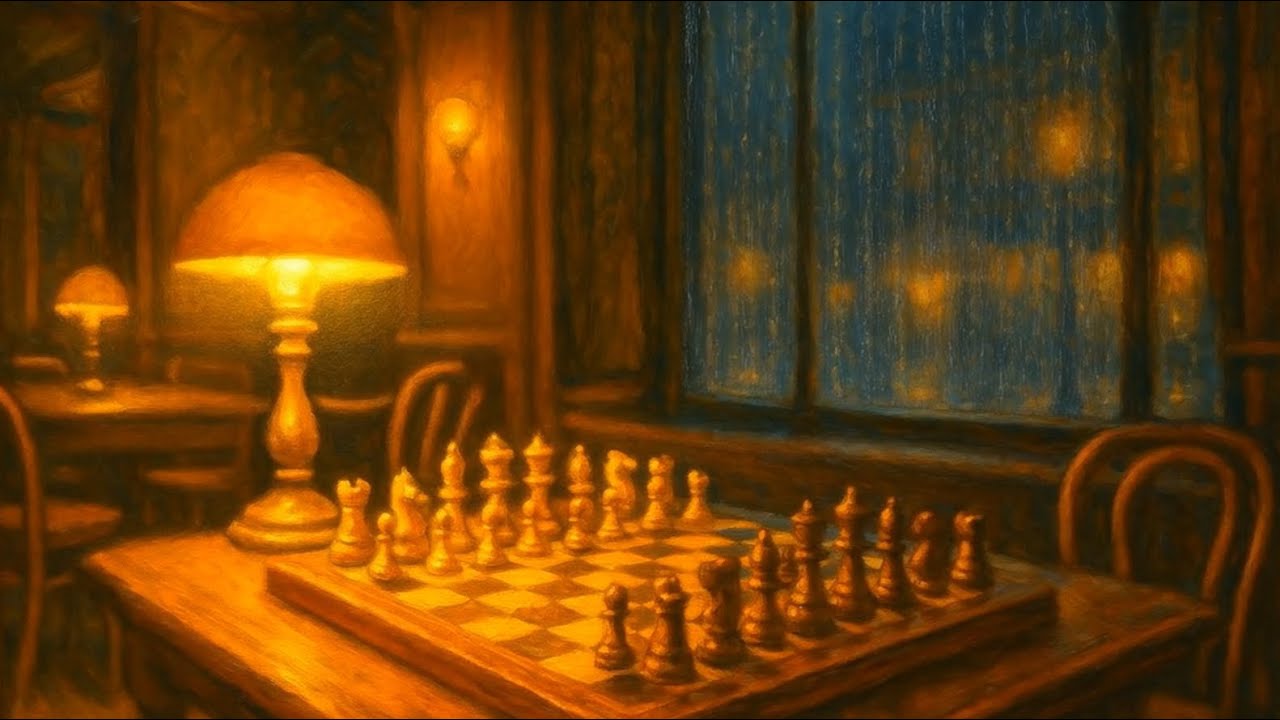 *NO ADS* Rainy 1920s Cafe Live Painting Ambience | Cozy Jazz, & Relaxing Rain