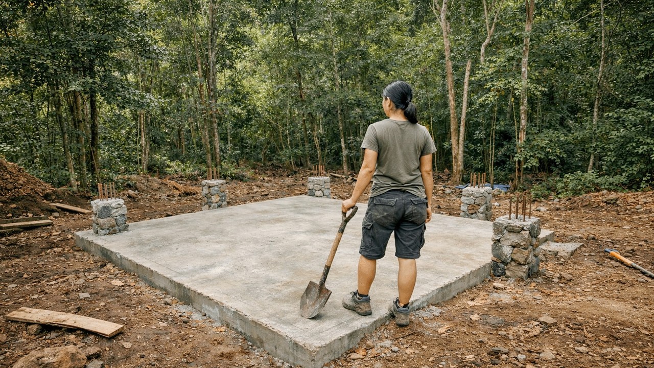From Stone and Timber to Dream Home: Young Girl Builds Her House Alone  Full Process
