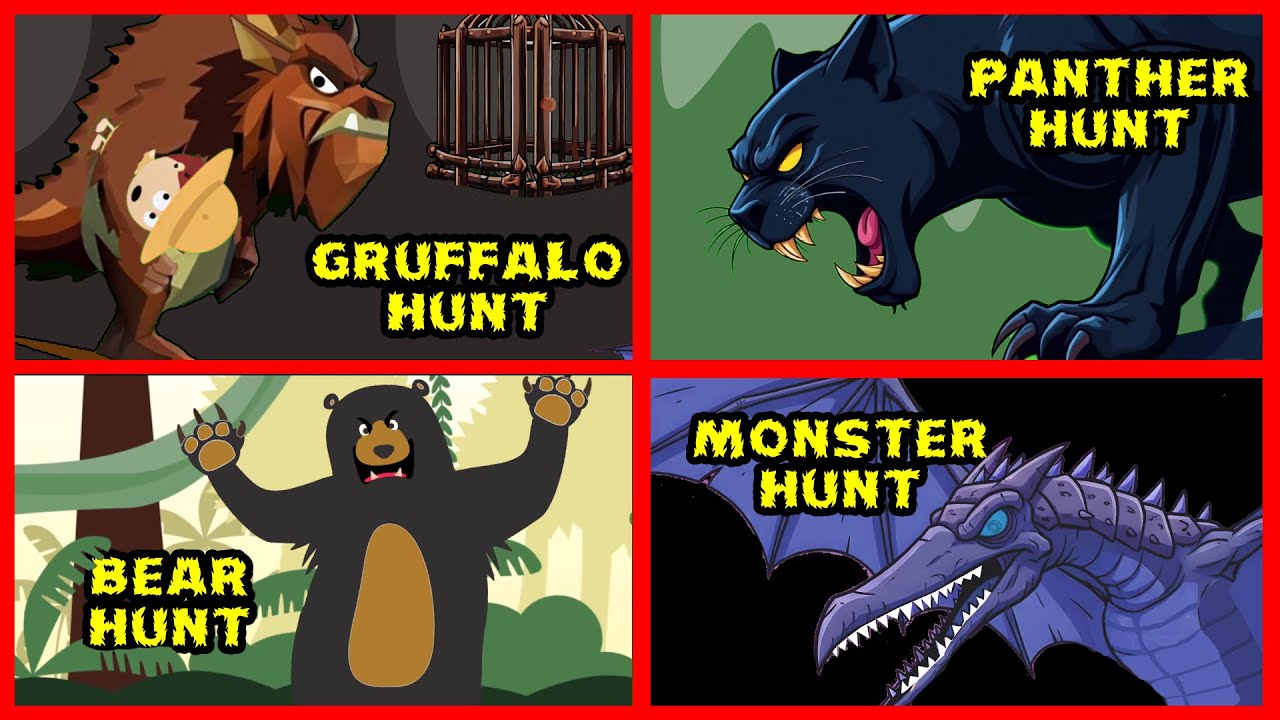 We're going on a FOREST MONSTER HUNT | Bear hunt compilation of spooky stories | Cartoons for kids!
