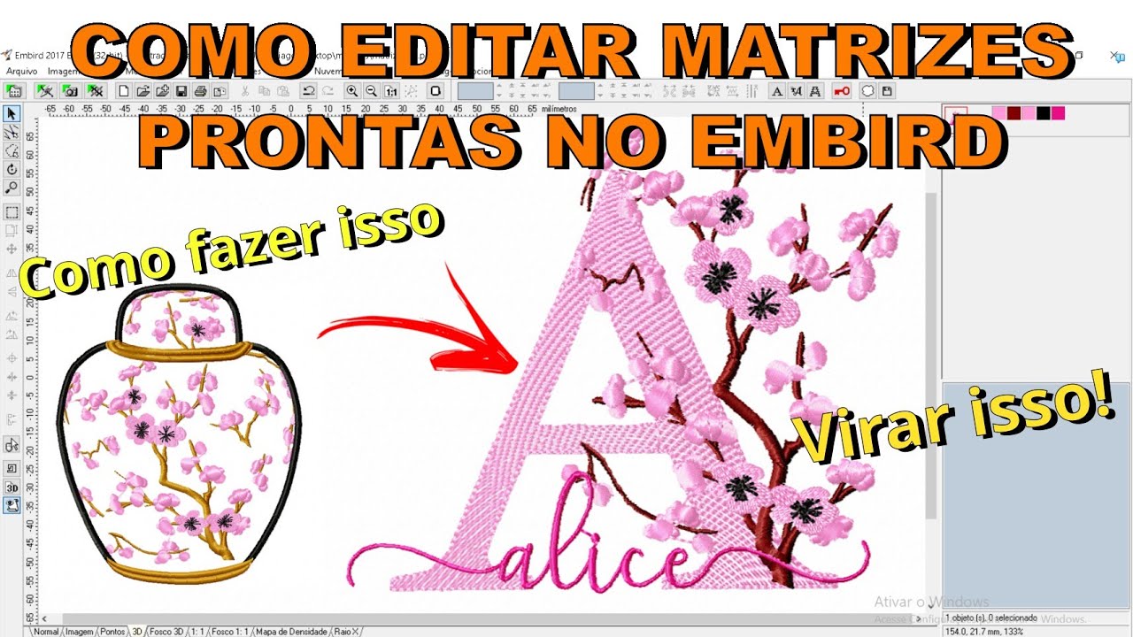 Passo a passo editar matrizes prontas no Embird