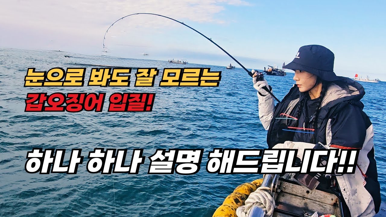 아직도 갑오징어 낚시 입질을 모르는 분들을 위한 디테일! 슬로우로 완벽하게 보여드립니다!