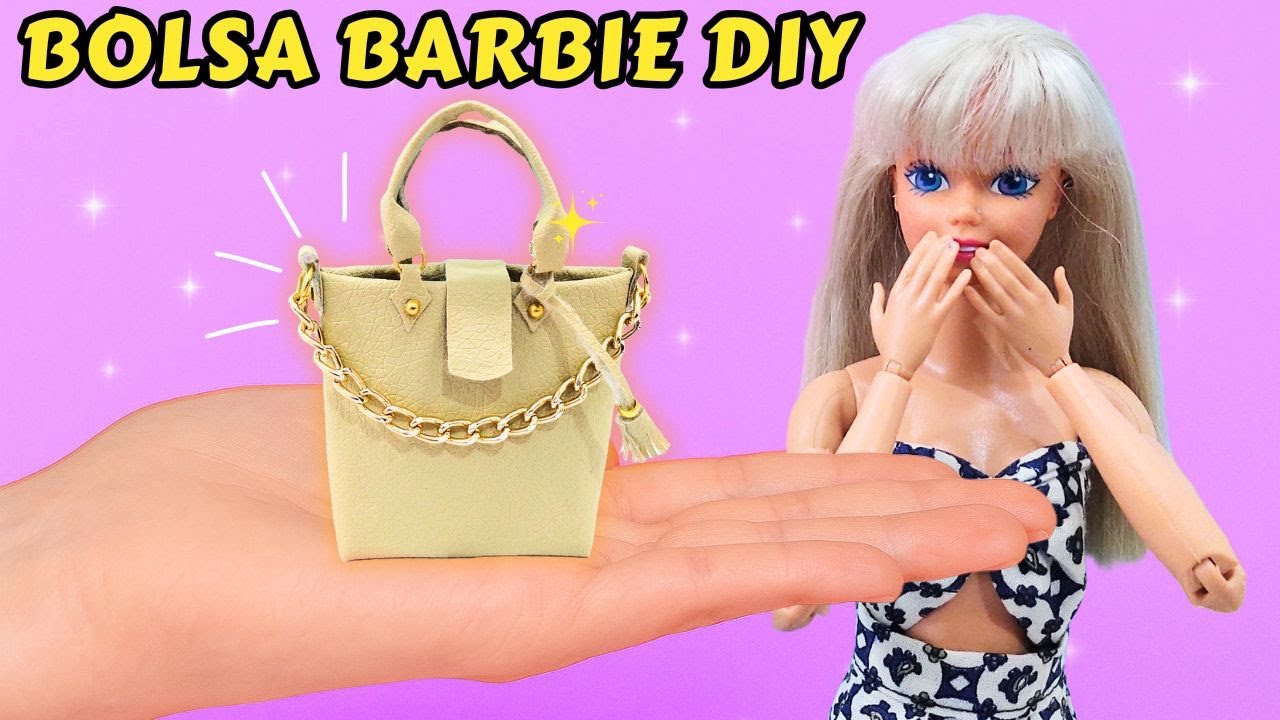 Você vai querer uma igual: BOLSA realista para BARBIE com molde grátis! #barbie #diy