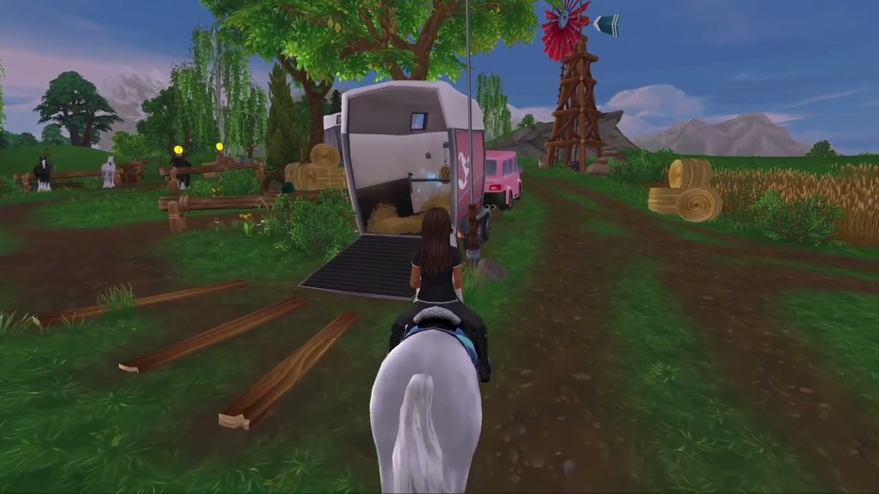 Jaylynn haalt Lola van de paardenmarkt. LolaShetlander-Starstable film 1