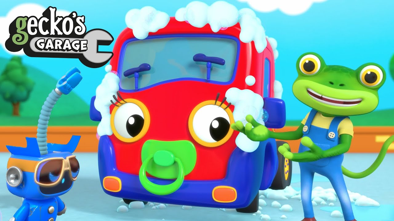 Car Wash Capers With Baby Truck | Gecko's Garage | Trucks For Children | Baby Truck Videos