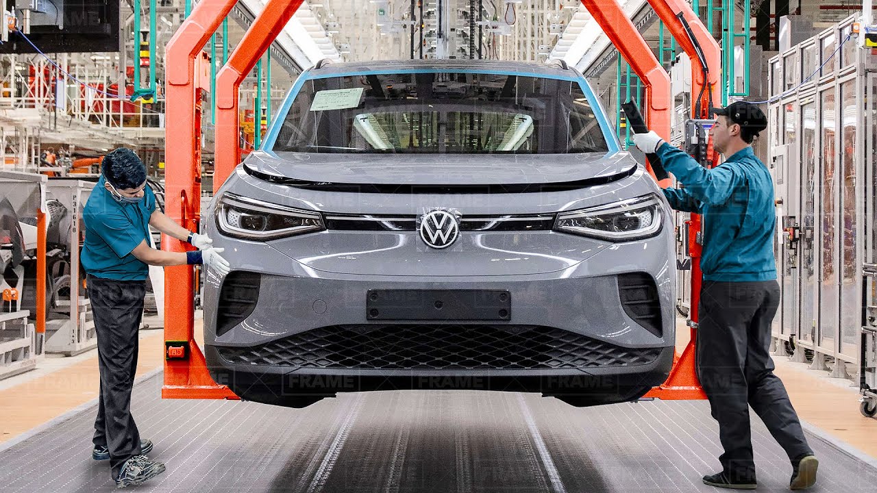 Tour of Volkswagen Billion $ Factory Producing Brand New Electric Car - Production Line