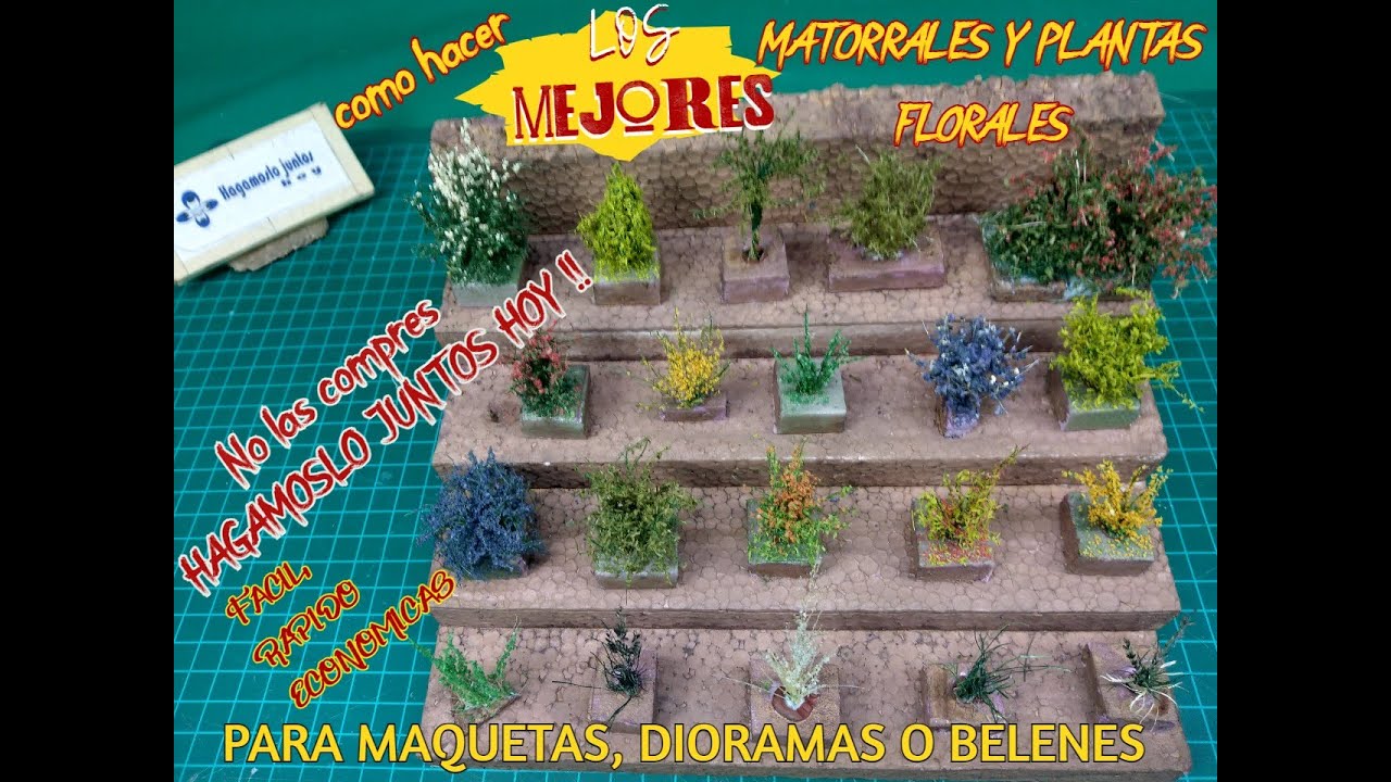 Como hacer LOS MEJORES/matorrales y plantas florales/para  tus MAQUETAS DIORAMAS BELENES/2022