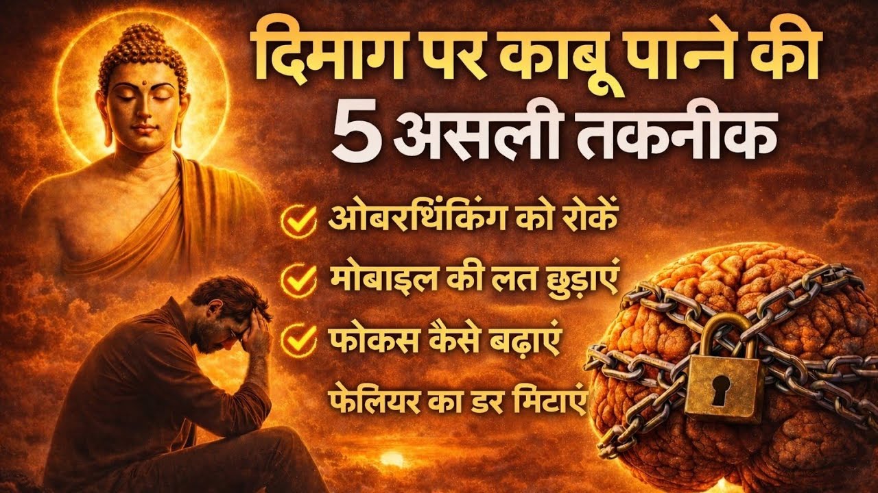 मन को कंट्रोल करने की 5 असली तकनीक | Overthinking, Fear & Mobile Addiction खत्म करें | Buddha Story