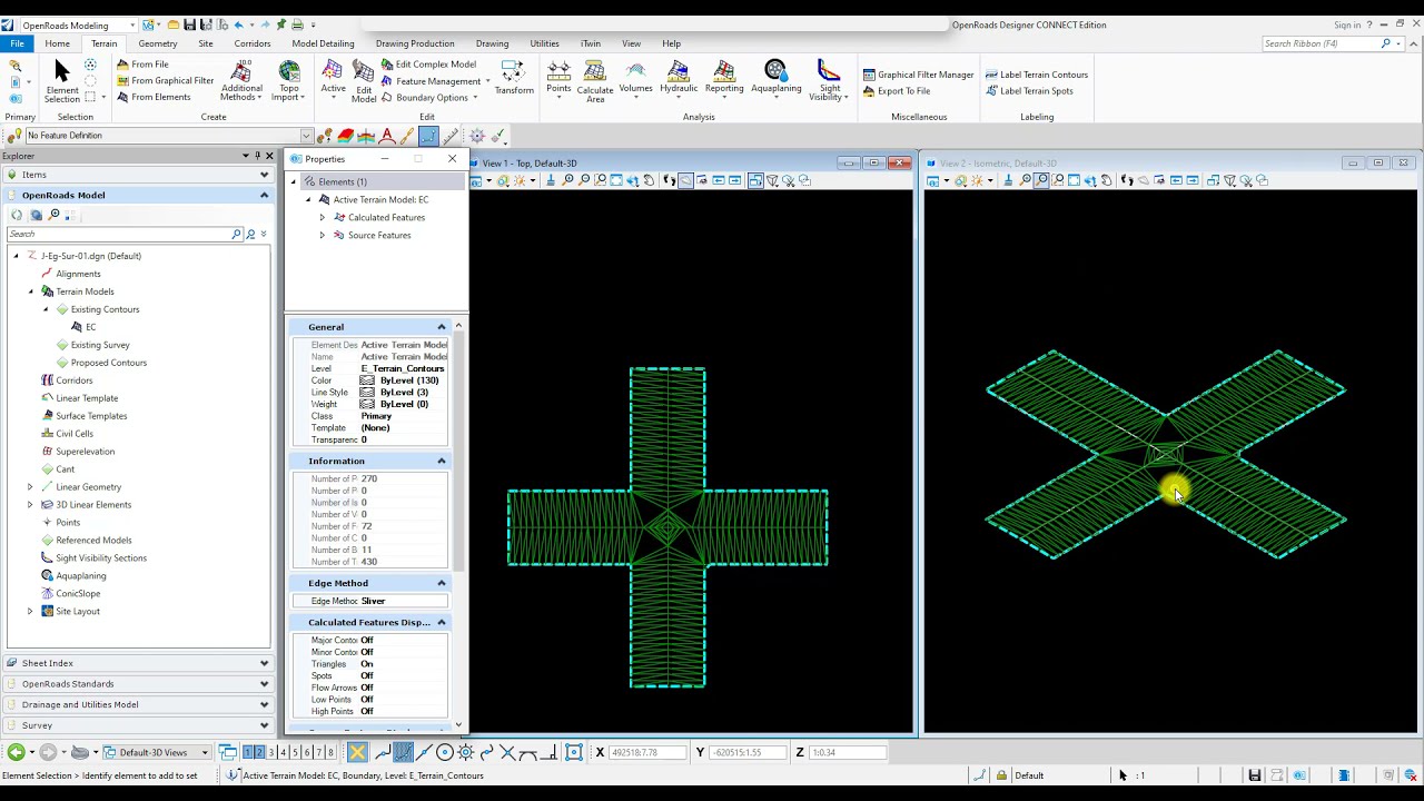 OpenRoads Designer - Remove triangles from terrain model