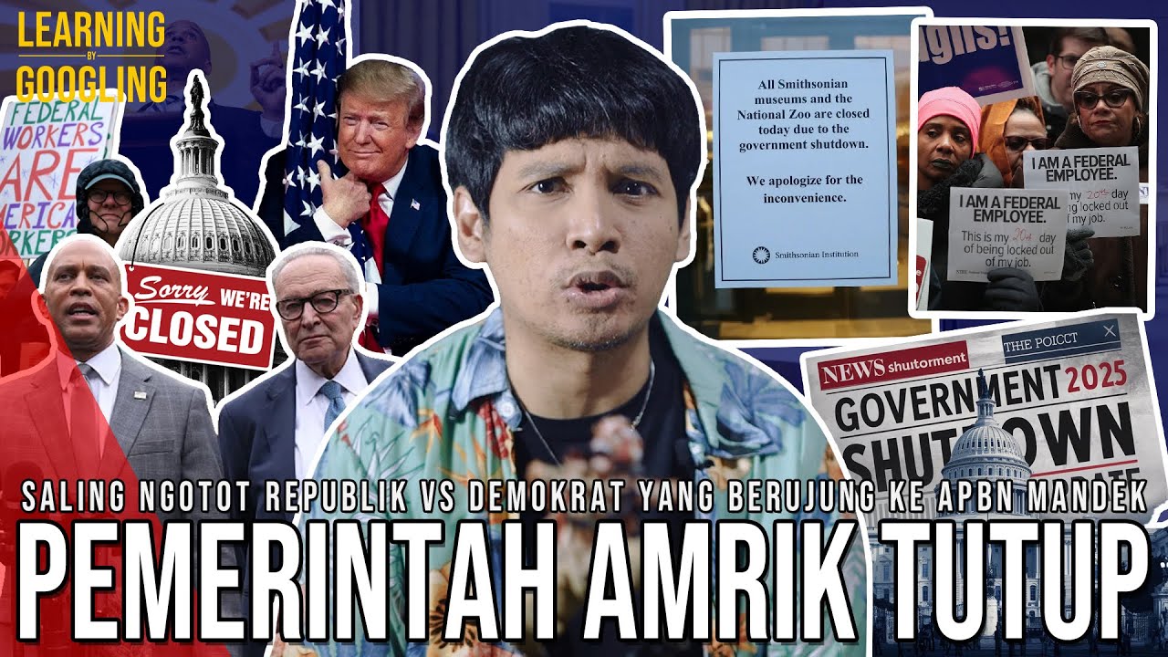 US Government Shutdown! PEMERINTAH AS TUTUP! PNS Kena PHK Massal? Layanan Stop! | LearningByGoogling