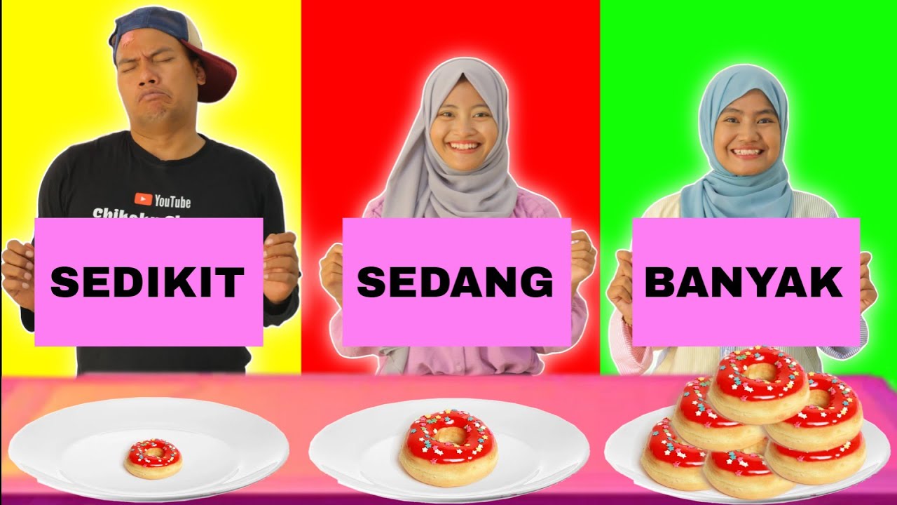 MAKAN SEDIKIT SEDANG ATAU BANYAK CHALLENGE | TANTANGAN SERU |  CHIKAKU FAMILY