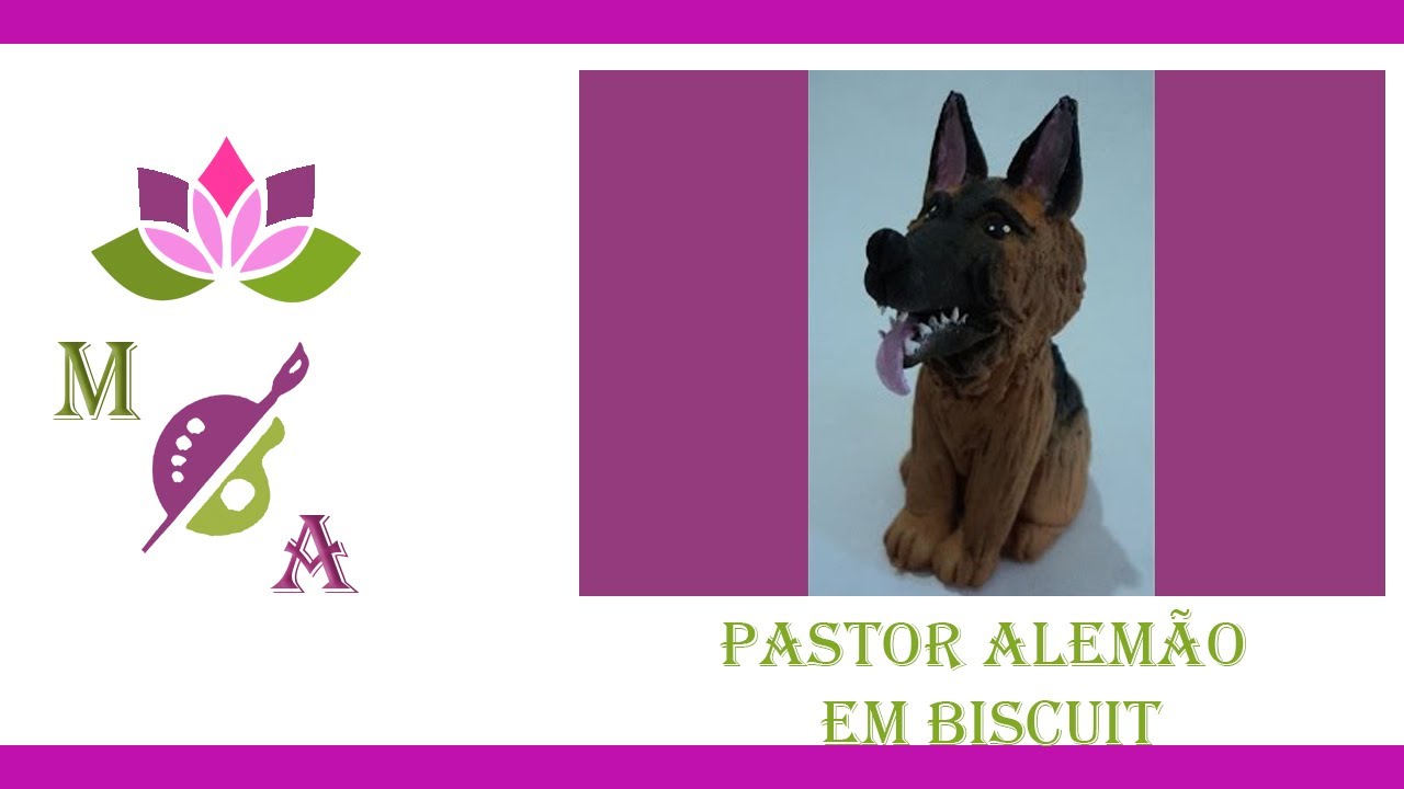 Passo a passo - Pastor alemão em biscuit