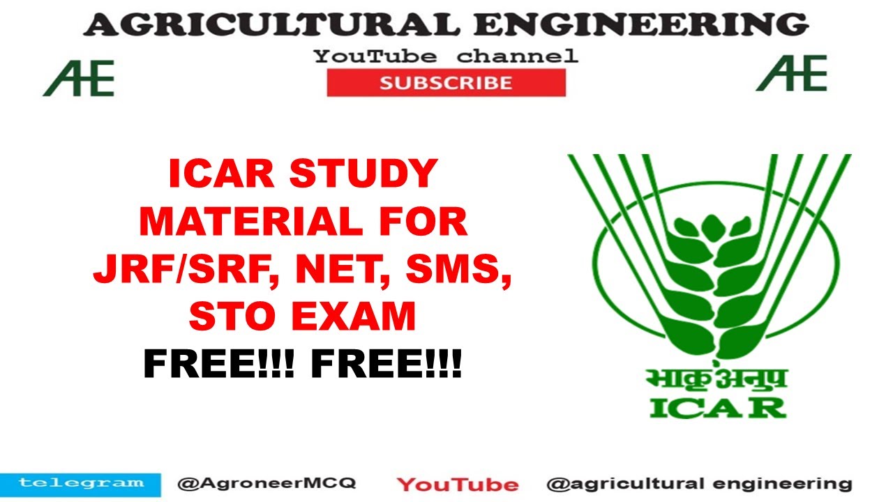 ICAR STUDY MATERIAL I free online notes I ICAR jrf 2023 update I notification date declared