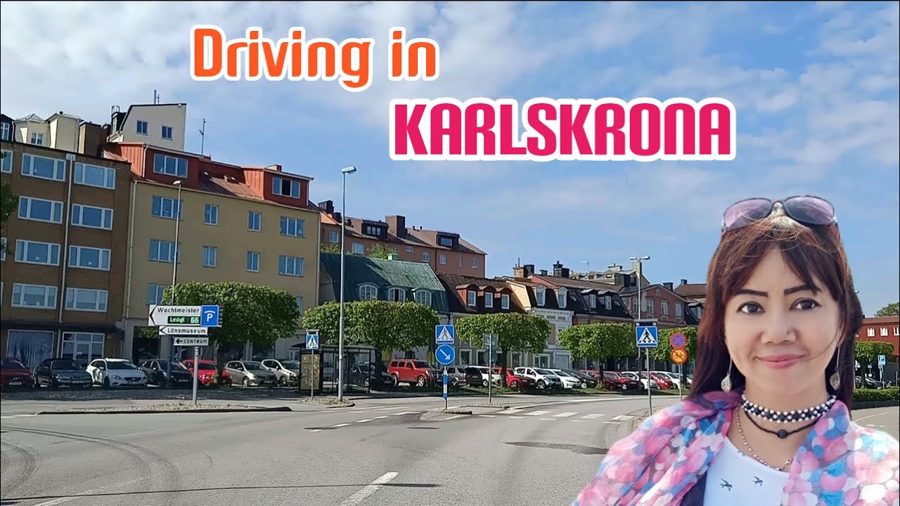 Driving in Karlskrona City Blekinge Sweden