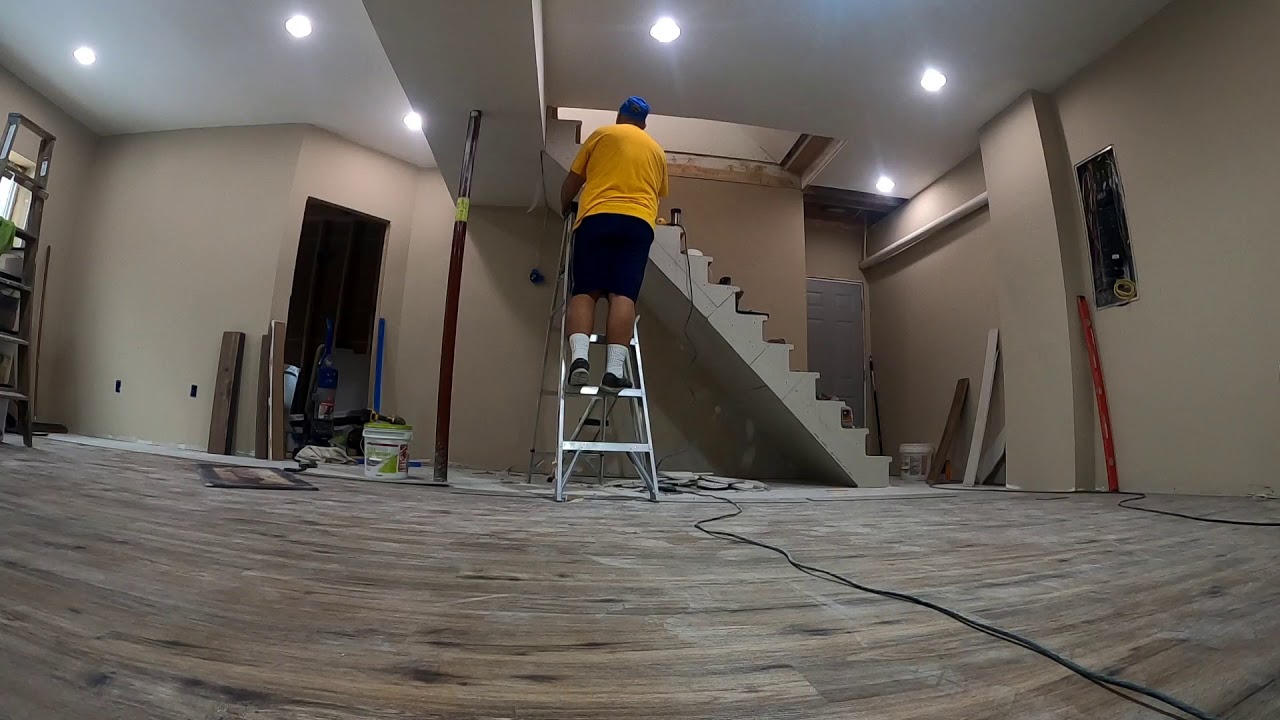 basement-drywall stairs