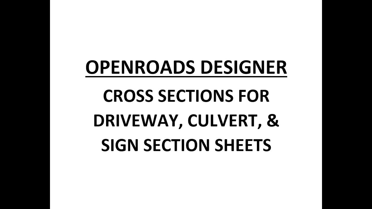 Cross Sections for Driveway, Culvert & Sign Section Sheets