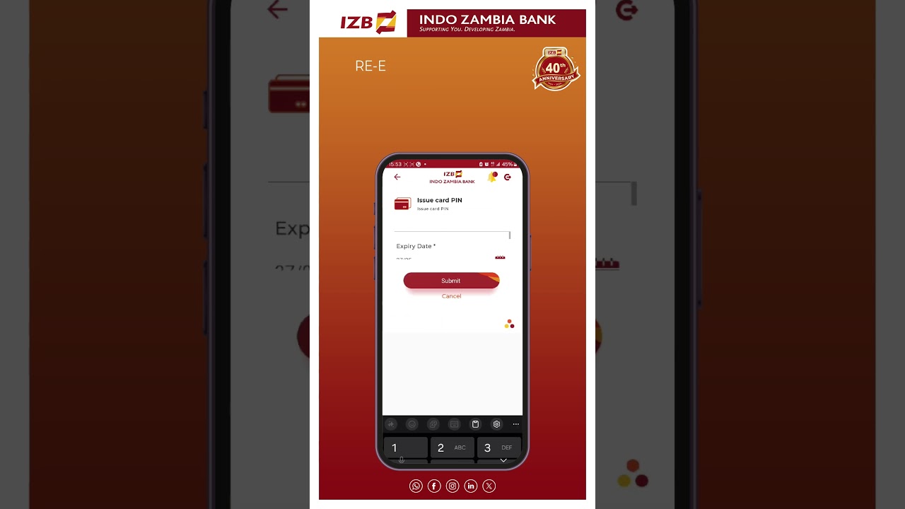 HOW TO SET YOUR PIN FOR A VISA DEBIT CARD ON IZB RETAIL BANKING APPLICATION