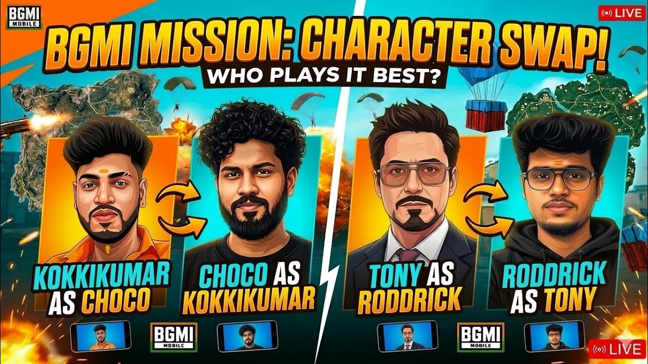 Kokkikumar aga mariya Choco 🤣🔥Character swap mission - Kokki, Choco, Roddrick and Tony #madan