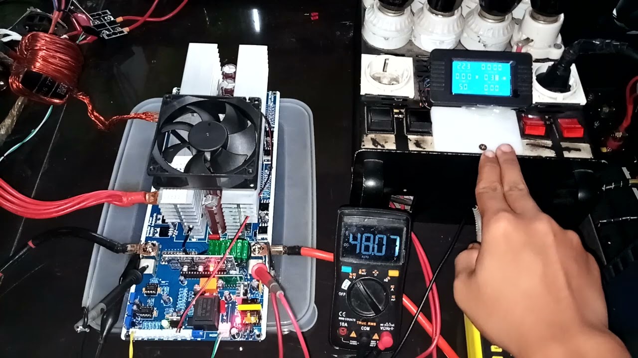 582380757231831002 Test uji voltage & beban KIT INVERTER PSW EGS002 TO247 20Mosfet 48V
