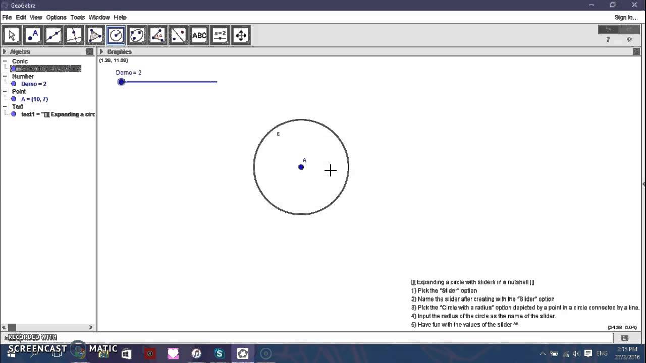 Demonstration: Expanding Circle